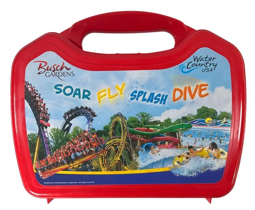 Busch Gardens Water Country USA Red Souvenir Lunch Box